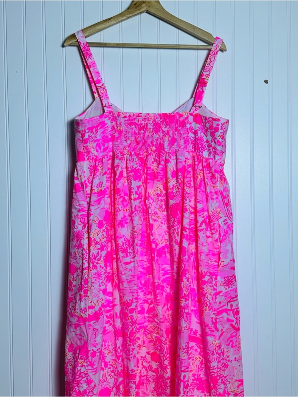 Lilly Pulitzer Azora Cotton Midi Dress Size 12 Peony Pink Seaside Scene print - Picture 11 of 14